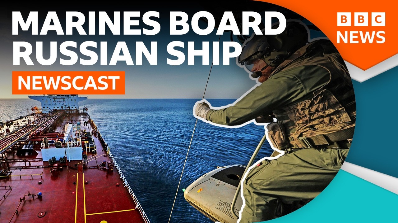 Royal Marines Take Control Of Russian Shadow Fleet Tanker | BBC Newscast