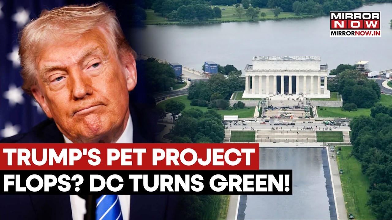 Trump’s Pet Project Falters as Washington DC’s Iconic Reflecting Pool Turns Green Overnight