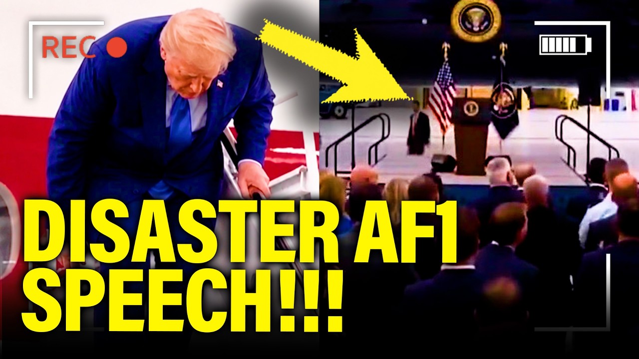 Trump gives DISASTER SPEECH to TINY CROWD…in AF1 HANGAR!!!