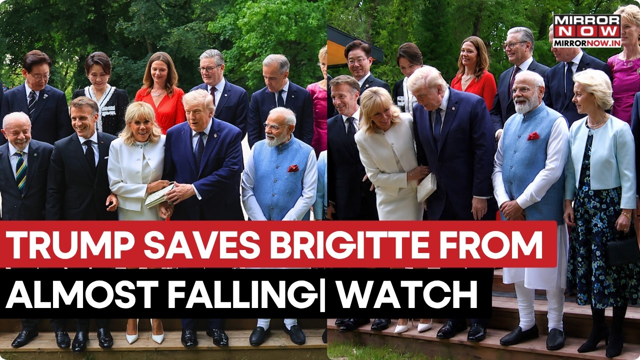 Trump Saves Macron’s Wife Brigitte From Major Oops Moment At G7 Photo-Op As World Leaders Meet