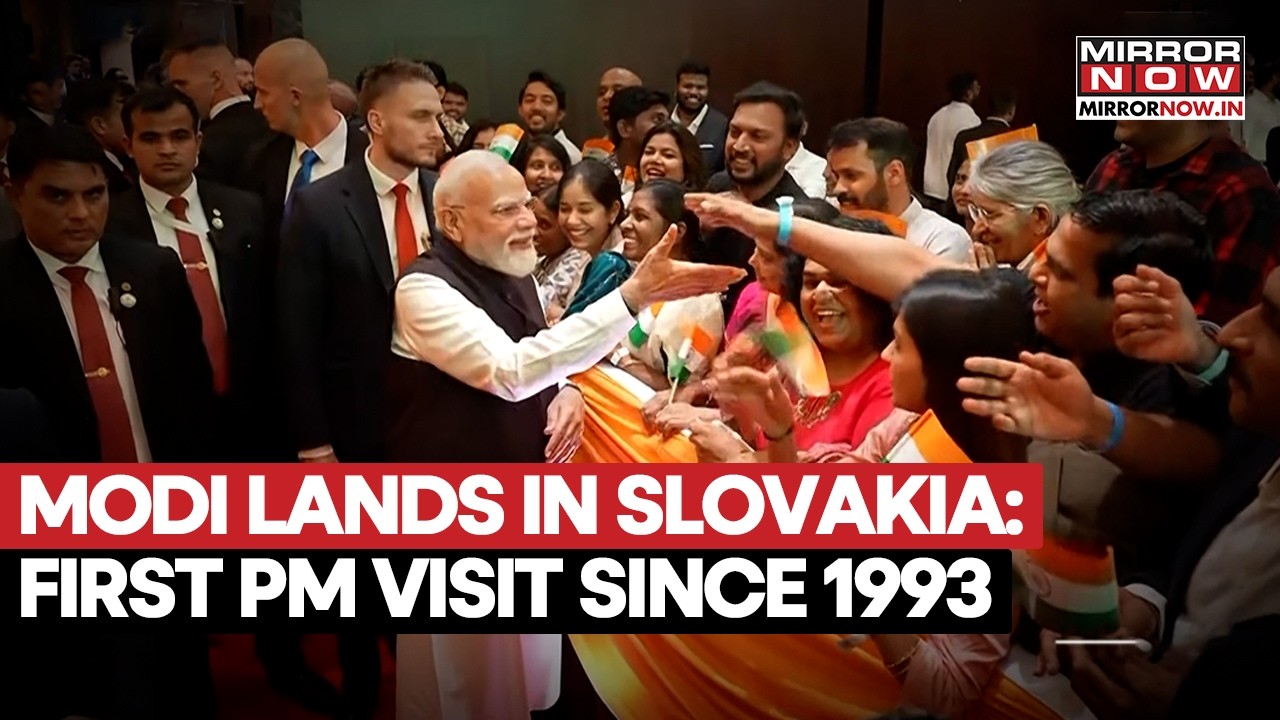 PM Modi Arrives In Slovakia On Historic Visit, Receives Enthusiastic Welcome From Indian Diaspora