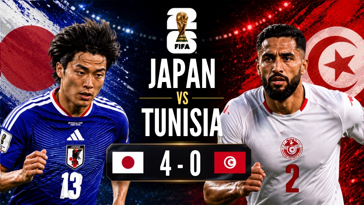 FIFA World Cup 2026| Tunisia vs Japan | Japan Wins By 4 Goals |Tunisia 0 – 4 Japan