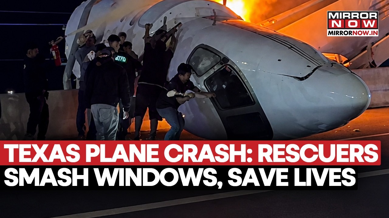 US Texas Plane Crash Horror: Rescuers Smash Cockpit Window To Rescue Survivors From Burning Wreckage
