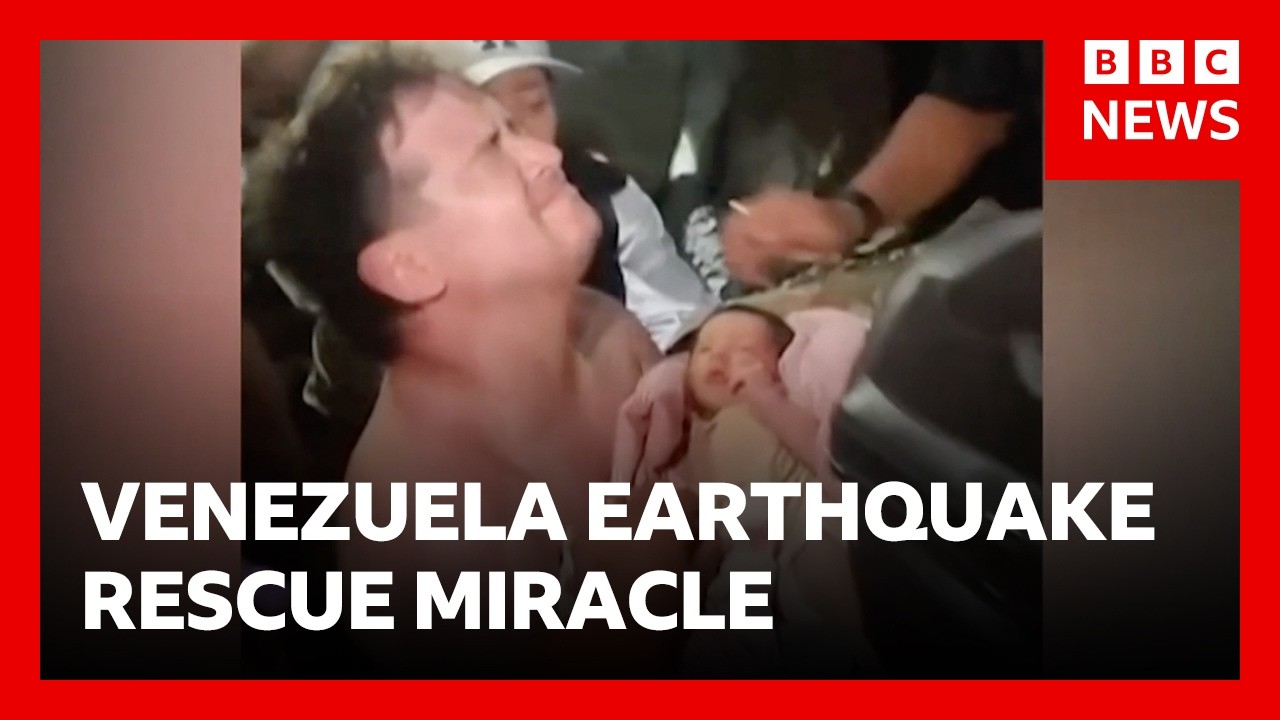 Venezuela earthquake – miracle rescue of mother and baby – 46,000 people missing | BBC News