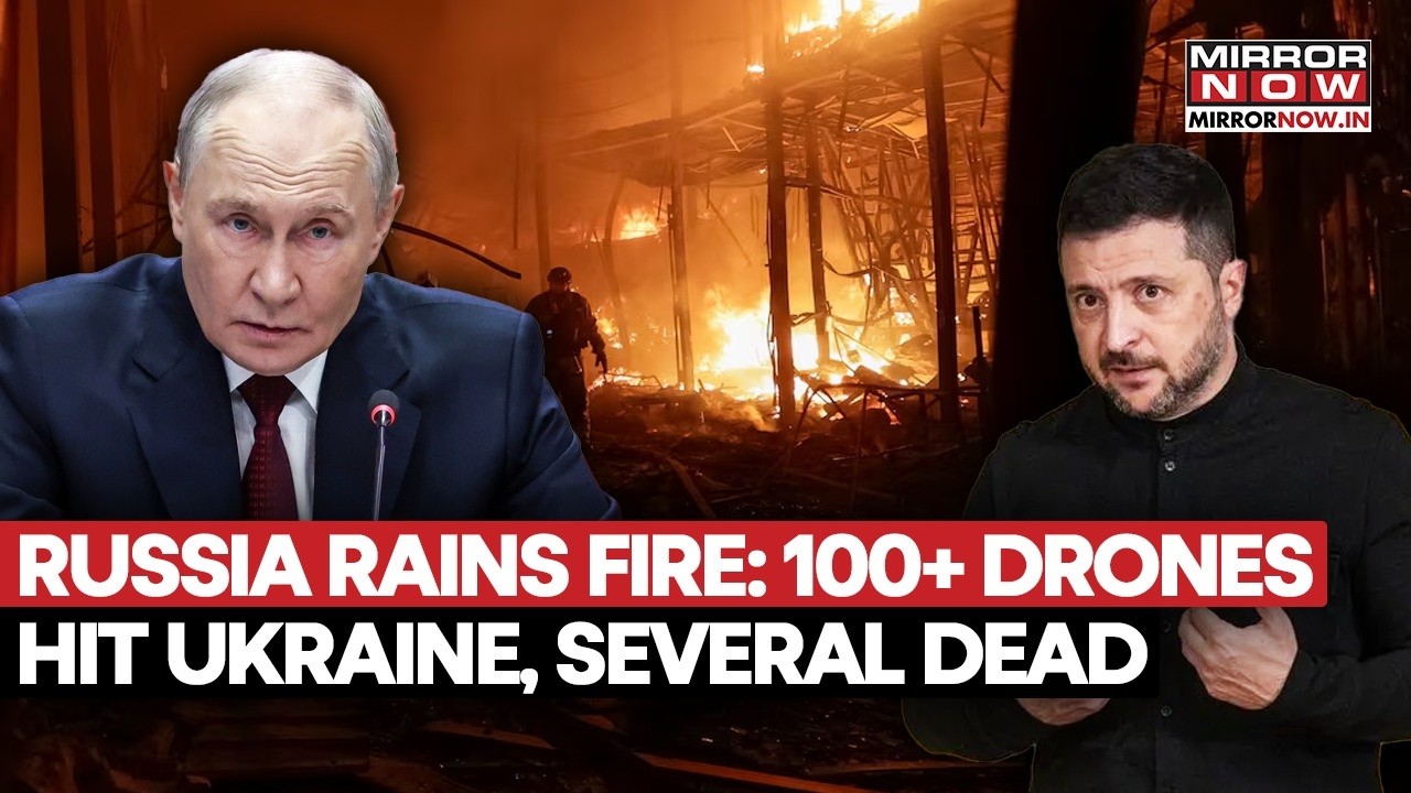 Russia Unleashes 100+ Drones on Ukraine — Deadly Barrage Leaves Cities in Flames | Watch Video