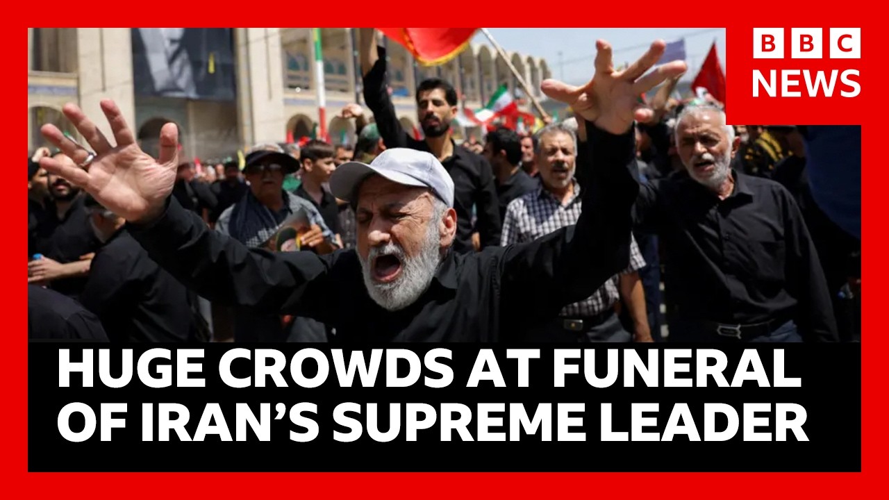 Huge crowds gather in Iran for funeral of Ayatollah Khamenei – killed in US airstrike | BBC News