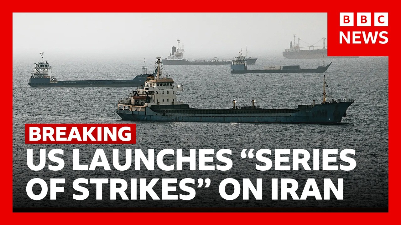 US launches “series of strikes” on Iran after ships attacked in strait of Hormuz |BBC News
