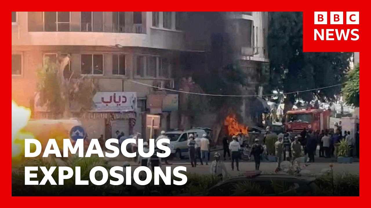 Explosions injure 18 in Damascus during Emmanuel Macron’s visit | BBC News