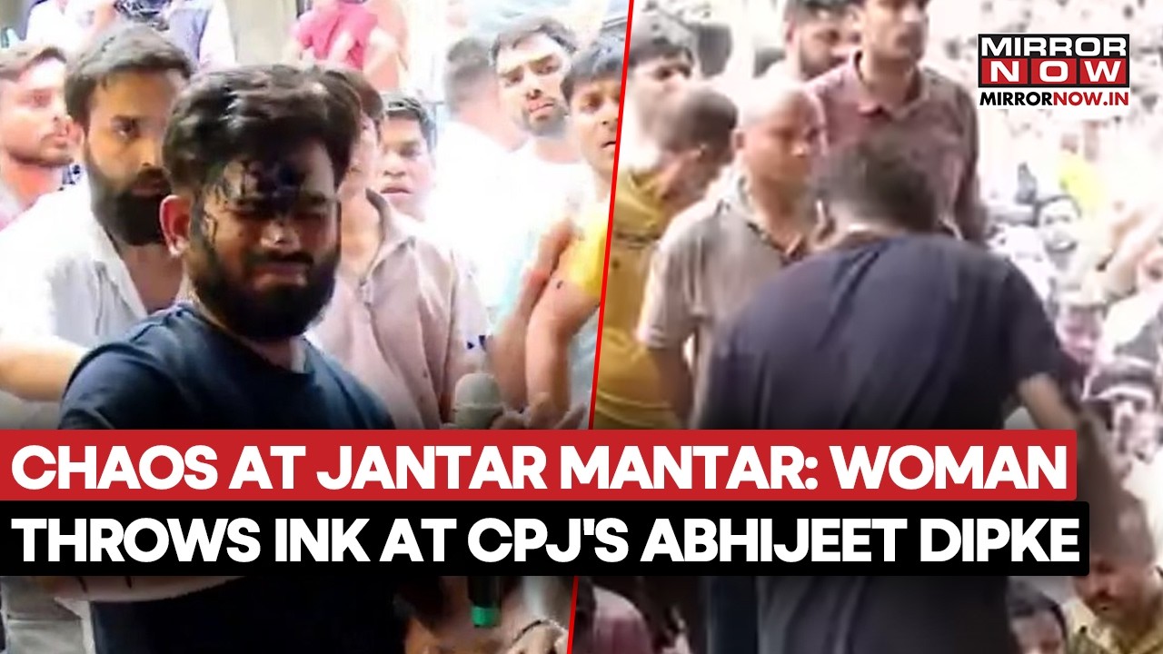 CJP Protest: Ink Thrown At Founder Abhijeet Dipke At Delhi Jantar Mantar, Chaos Erupts