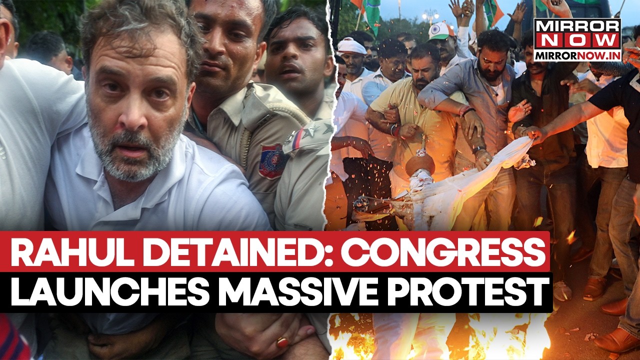 Rahul Gandhi Detained At PM Modi’s Doorstep! Congress Erupts In Nationwide Protest Fury | Watch