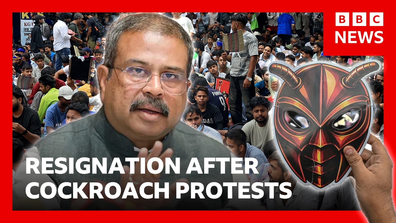 India’s Education Minister Dharmendra Pradhan resigns after weeks of ‘cockroach’ protests | BBC News