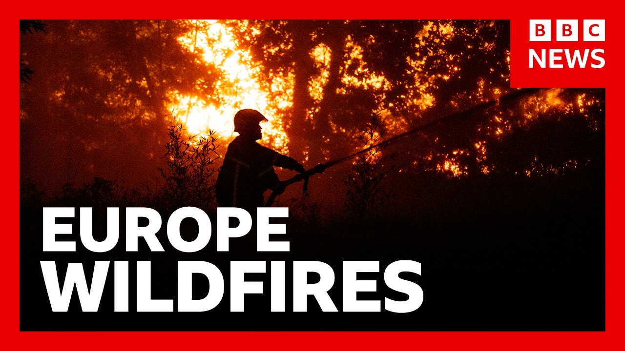 Wildfires spread in France and Spain, forcing thousands to evacuate | BBC News