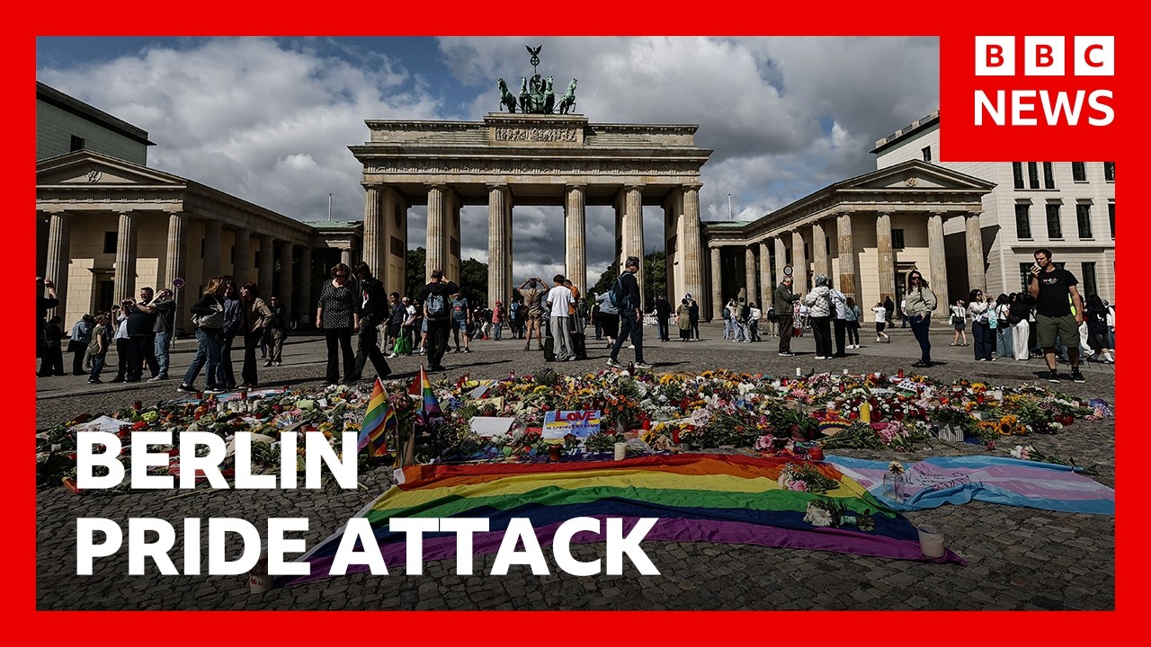 Crowds gather at Brandenburg Gate for vigil after vehicle driven into crowd | BBC News