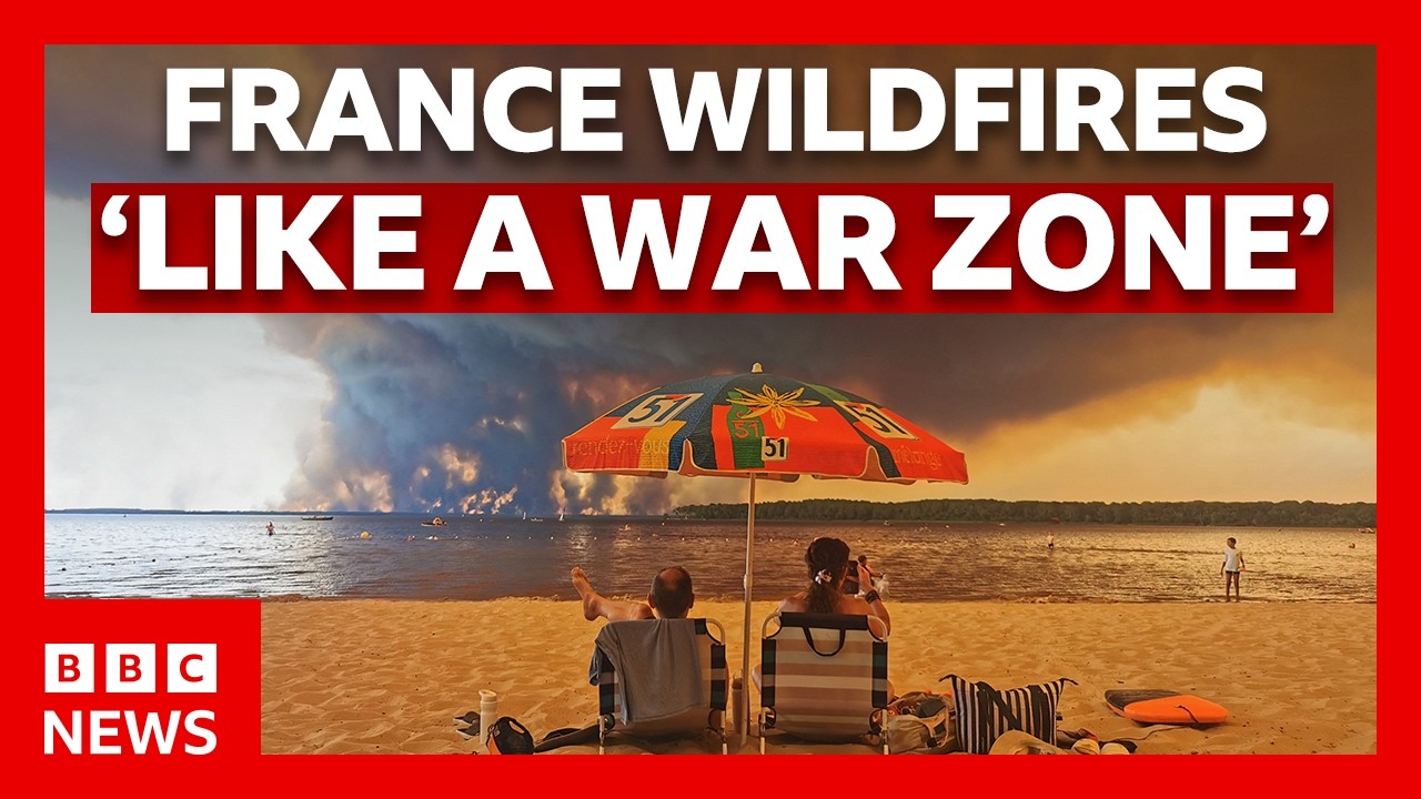 ‘Never-seen-before’ wildfire closing in on Bordeaux, France | BBC News