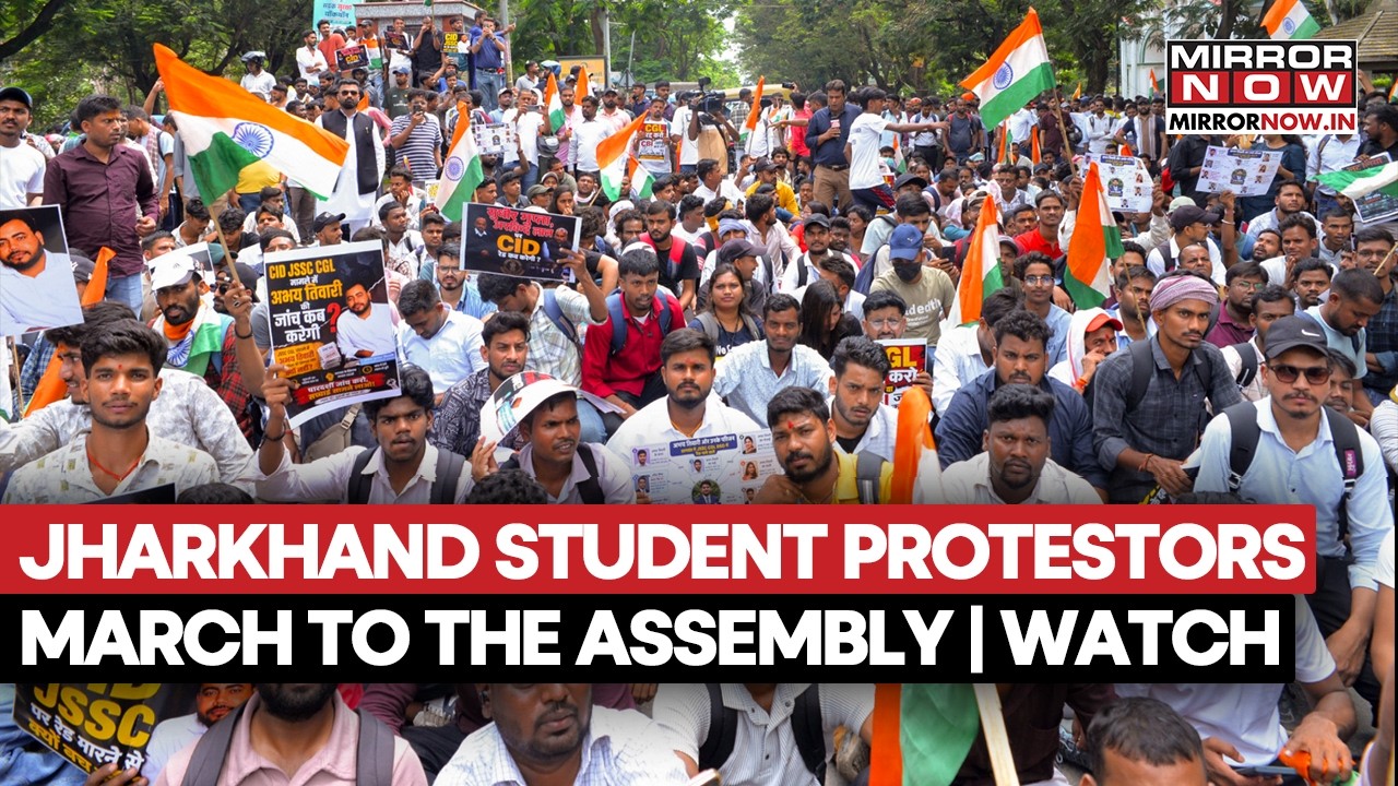 Jharkhand Student’s Protest: Demonstrators Start Their March To The Assembly, Jump Barricades