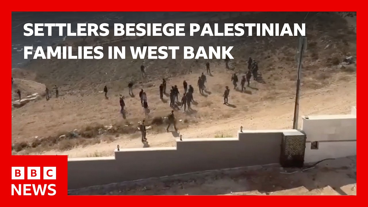 Israeli settlers trap two Palestinian families in West Bank | BBC News