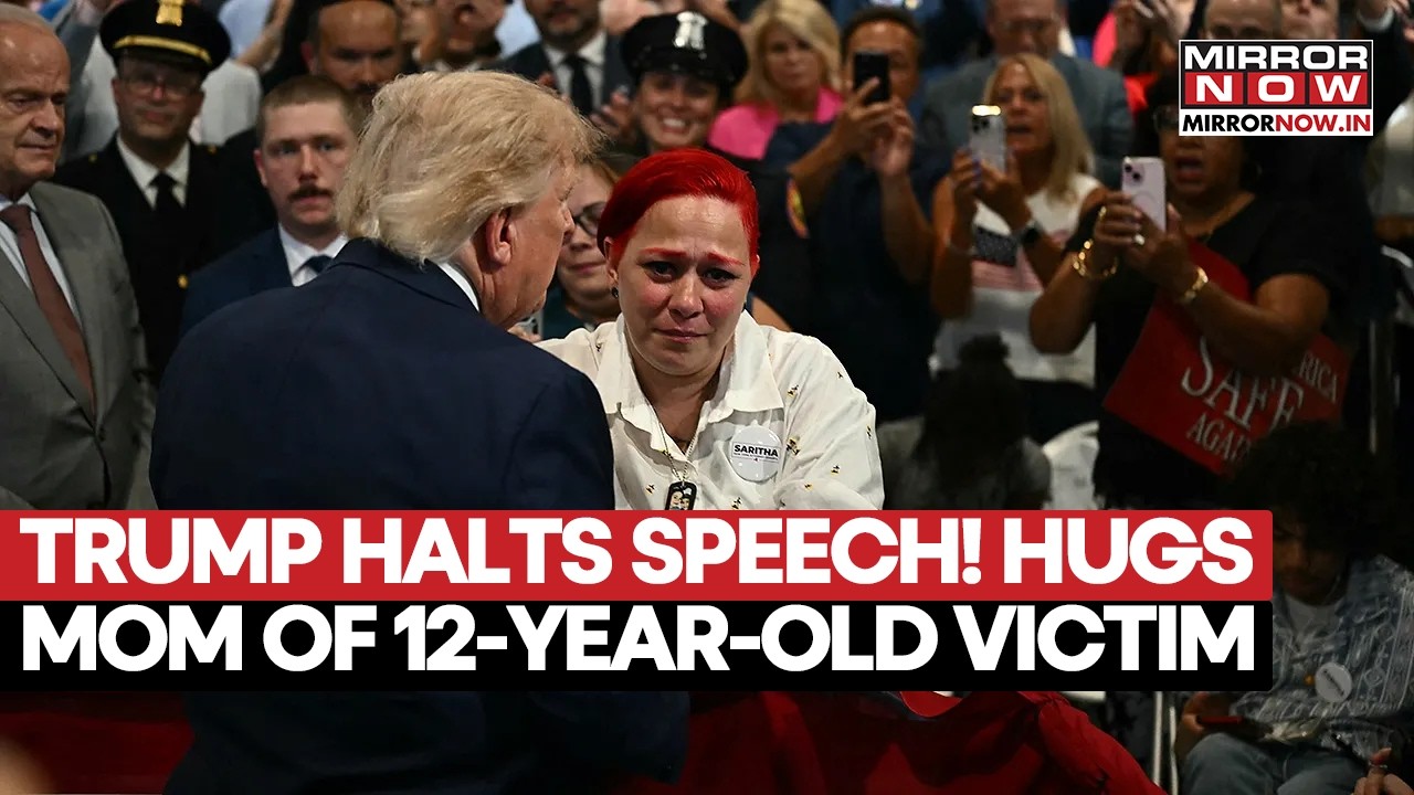 Trump Stops Speech! Hugs Mom Of 12-Year-Old Killed By Stray Bullet | Emotional Moment | Watch