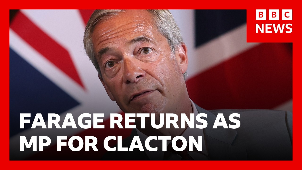 Nigel Farage returns as MP, winning Clacton by-election that major parties boycotted | BBC News