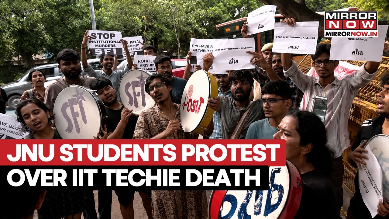 JNU Students Protest Outside IIT Delhi Over MSc Student’s Tragic Death On Campus; Demand Probe