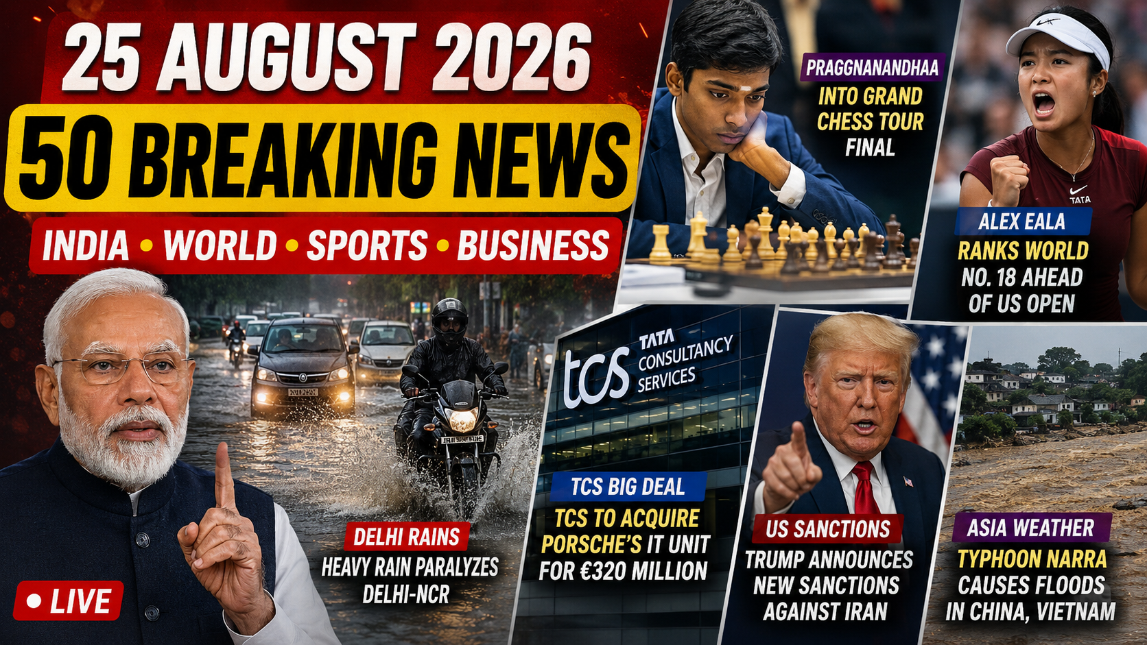 50 Breaking News Today | 25 August 2026 | India & World Latest News | Top Headlines Today