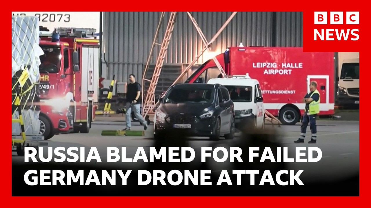 Russia blamed for failed drone attack on airport in Germany | BBC News