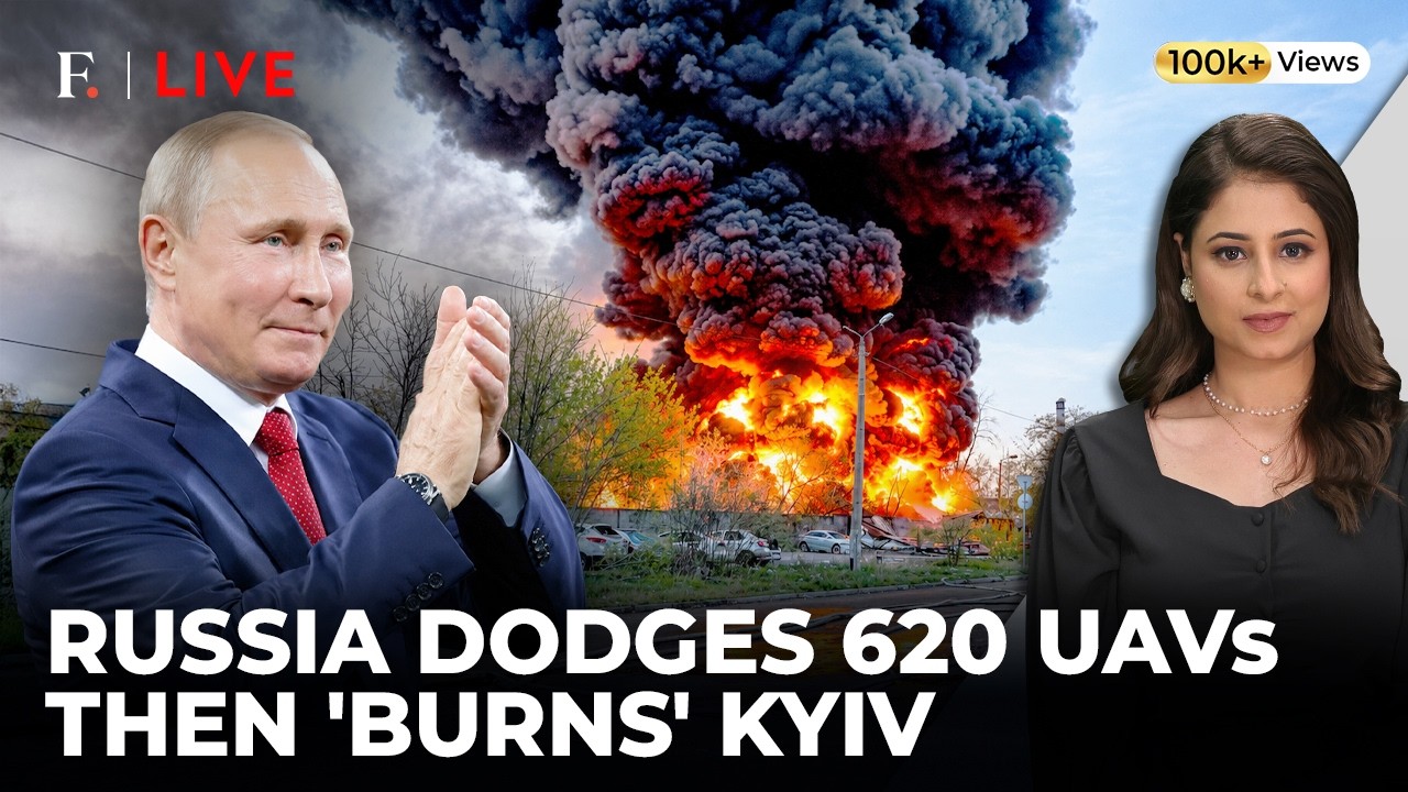 Russia BURNS Kyiv In Revenge Roar; Rains Missiles After 620 Aerial ‘Triggers’ | Firstpost Live