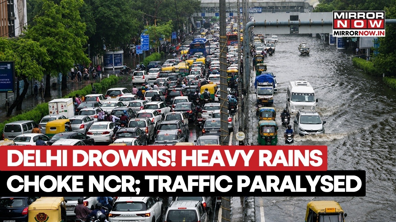DELHI RAIN FURY! Heavy Downpour, Thunderstorm Lash NCR; Streets Flooded, Traffic Hit; Alert Issued