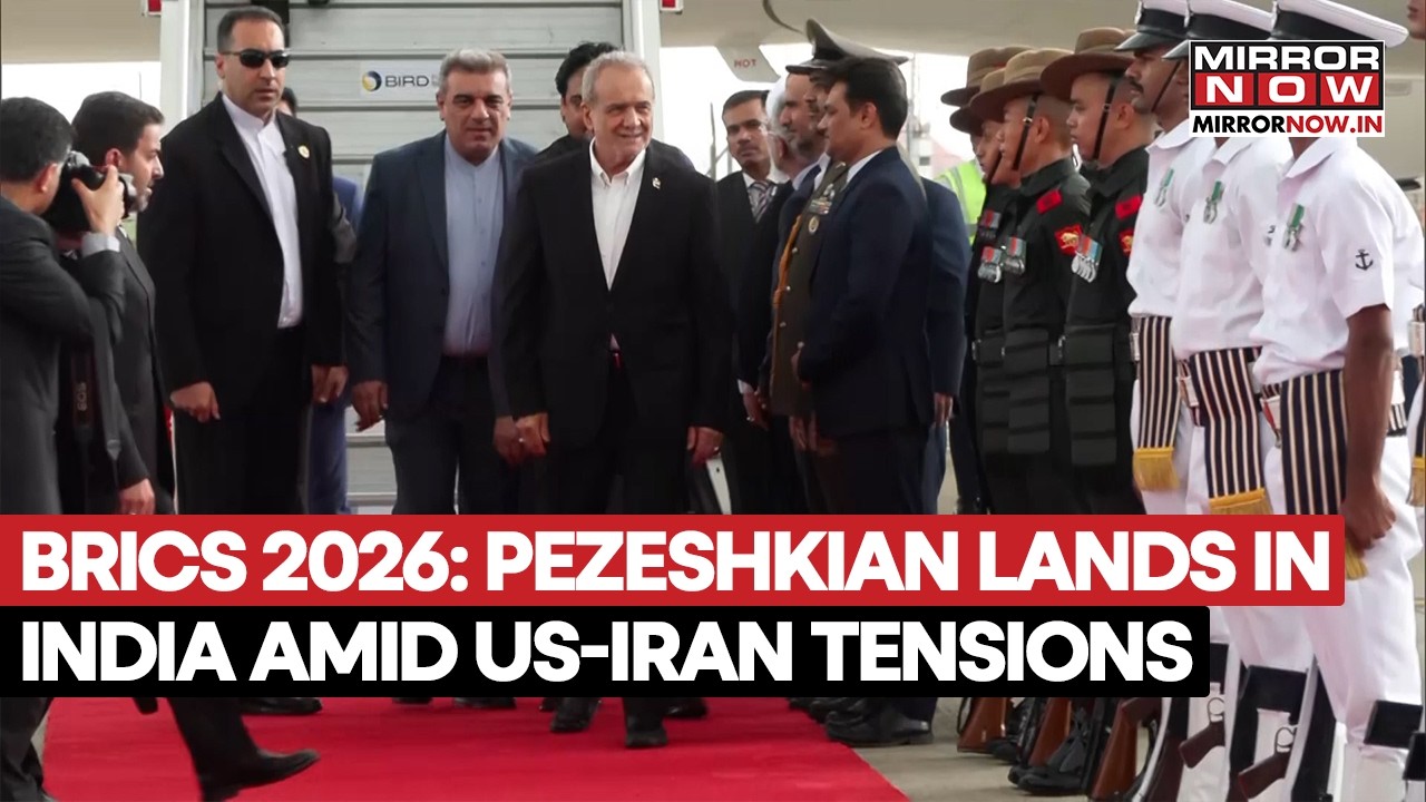 BRICS 2026: Iranian President Masoud Pezeshkian Lands In India Amid US-Iran Tensions | Watch