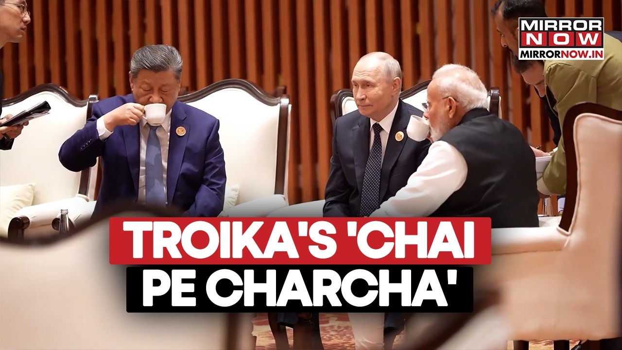 Troika’s ‘CHAI PE CHARCHA’! PM Modi, Putin, Xi Jinping Seen Sipping Tea During BRICS Summit In Delhi