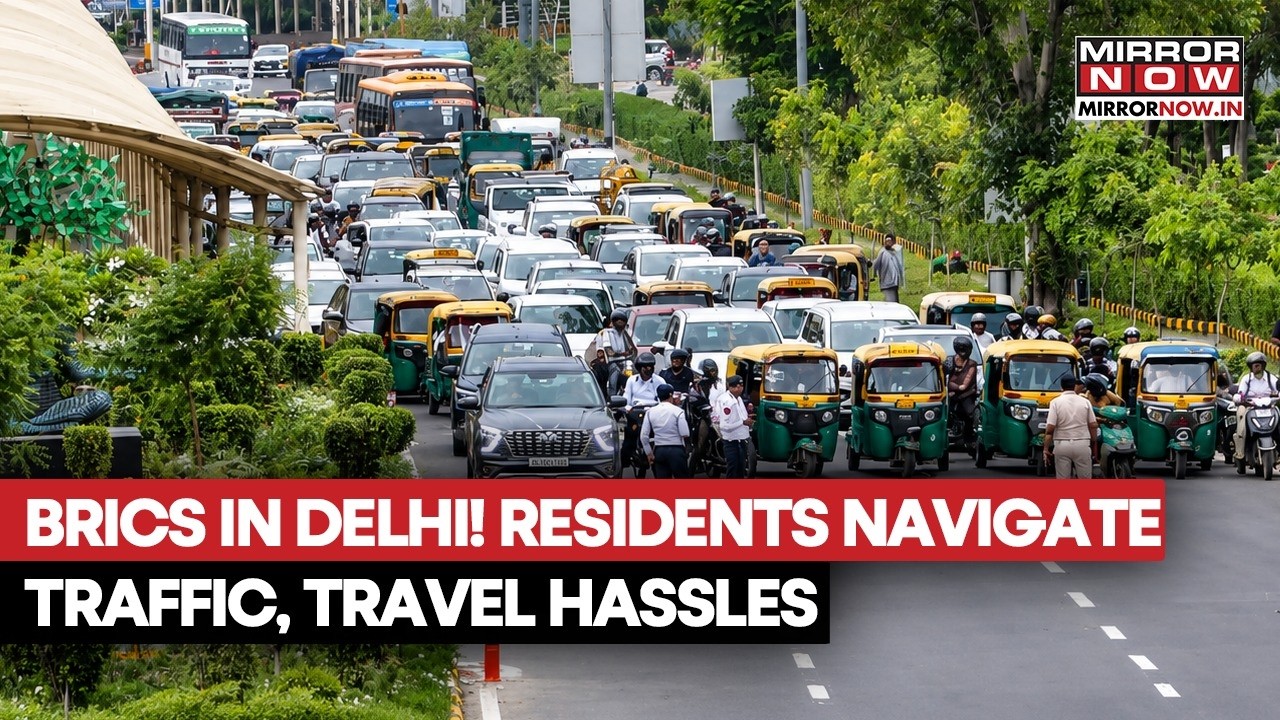 BRICS Summit Triggers Delhi Traffic Fury: 1-Km Trips Become 8-Km Detours, Workers Hit Hard | Watch