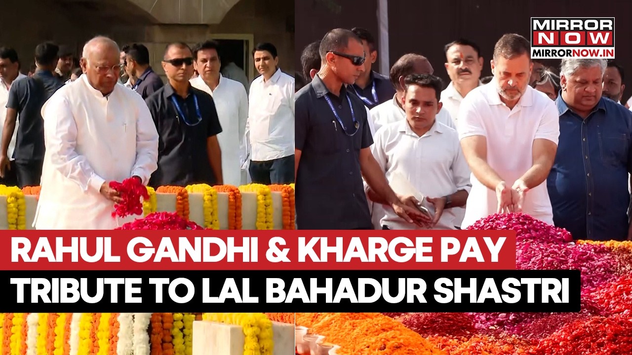 Rahul Gandhi, Mallikarjun Kharge Pay Tribute To Mahatma Gandhi At Rajghat On 157th Birth Anniversary